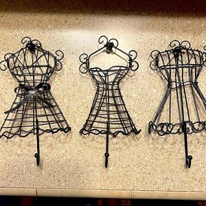 Dress form wall hooks